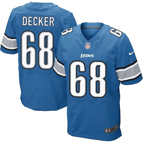 Nike Lions #68 Taylor Decker Blue Team Color Men's Stitched NFL Elite Jersey
