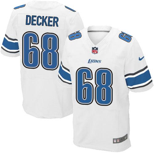 Nike Lions #68 Taylor Decker White Men's Stitched NFL Elite Jersey