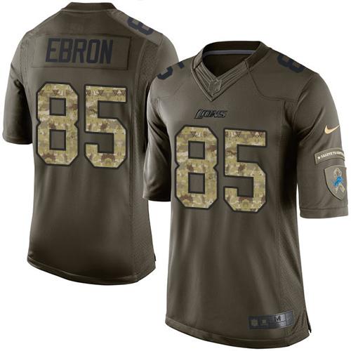Nike Lions #85 Eric Ebron Green Men's Stitched NFL Limited Salute to Service Jersey