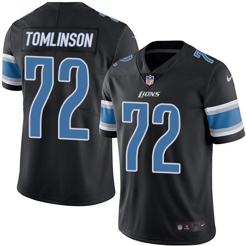 Nike Lions #72 Laken Tomlinson Black Men's Stitched NFL Limited Rush Jersey