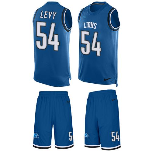 Nike Lions #54 DeAndre Levy Blue Team Color Men's Stitched NFL Limited Tank Top Suit Jersey