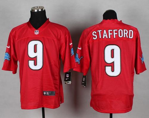 Nike Lions #9 Matthew Stafford Red Men's Stitched NFL Elite QB Practice Jersey
