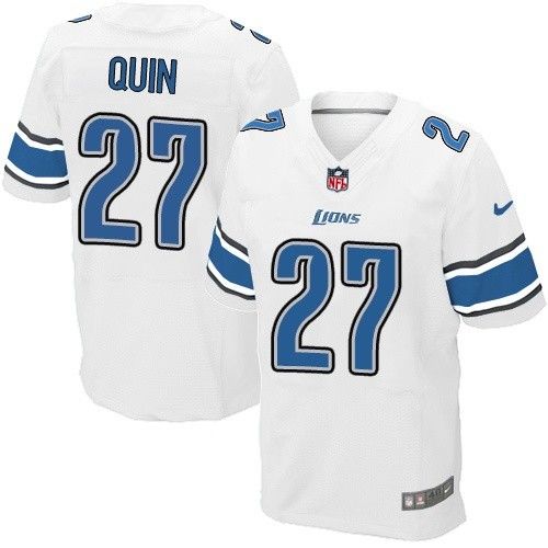 Nike Lions #27 Glover Quin White Men's Stitched NFL Elite Jersey