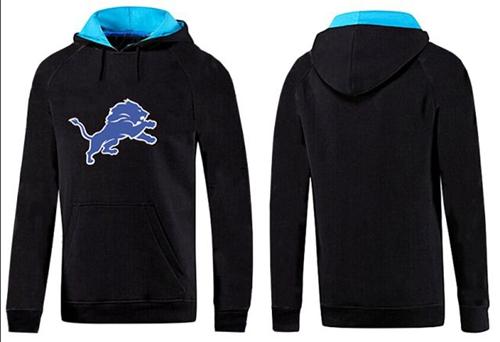 Detroit Lions Logo Pullover Hoodie Black & Blue