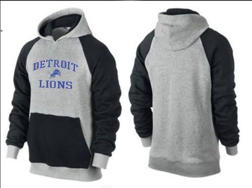 Detroit Lions Heart & Soul Pullover Hoodie Grey & Dark Blue