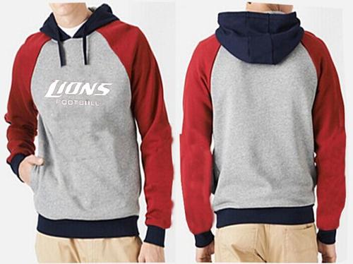 Detroit Lions English Version Pullover Hoodie Grey & Red