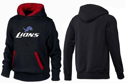 Detroit Lions Authentic Logo Pullover Hoodie Black & Red