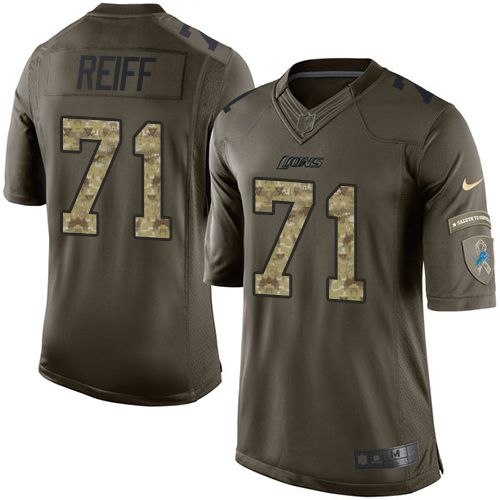 Nike Lions #71 Riley Reiff Green Men's Stitched NFL Limited Salute To Service Jersey