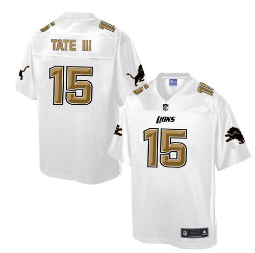 Nike Lions #15 Golden Tate III White Men's NFL Pro Line Fashion Game Jersey