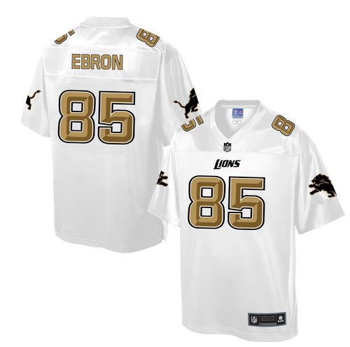 Nike Lions #85 Eric Ebron White Men's NFL Pro Line Fashion Game Jersey