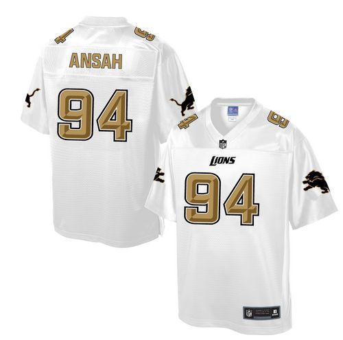 Nike Lions #94 Ziggy Ansah White Men's NFL Pro Line Fashion Game Jersey