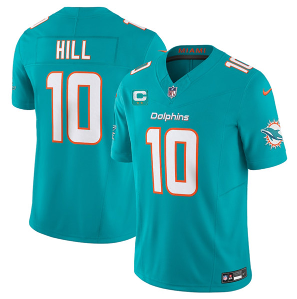 Men's Miami Dolphins #10 Tyreek Hill Aqua 2023 F.U.S.E With 2-Star C Patch Vapor Limited Football Stitched Jersey