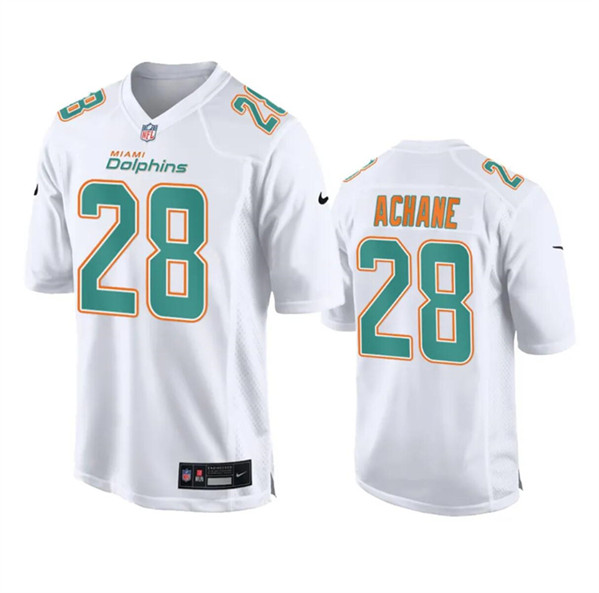 Men's Miami Dolphins #28 De'Von Achane White Fashion Vapor Untouchable Football Stitched Jersey