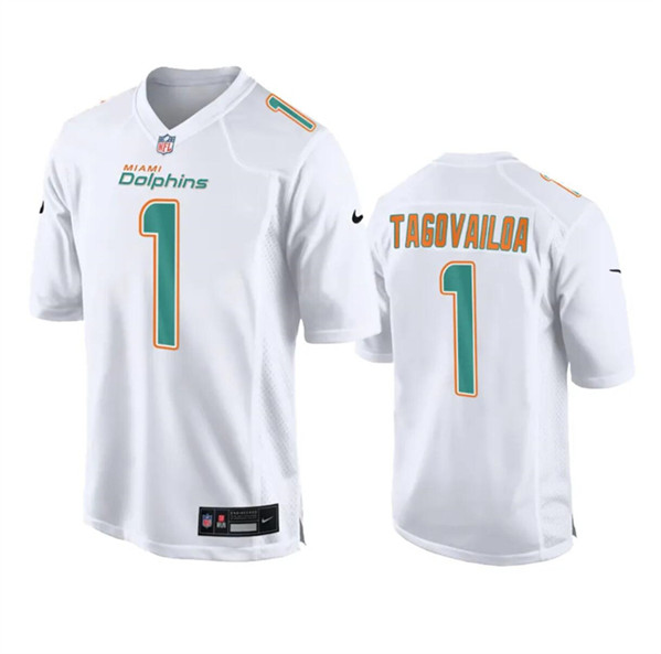 Men's Miami Dolphins #1 Tua Tagovailoa White Fashion Vapor Untouchable Football Stitched Jersey