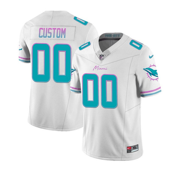 Men's Miami Dolphins Active Player Custom White 2023 F.U.S.E Vapor Limited Football Stitched Jersey