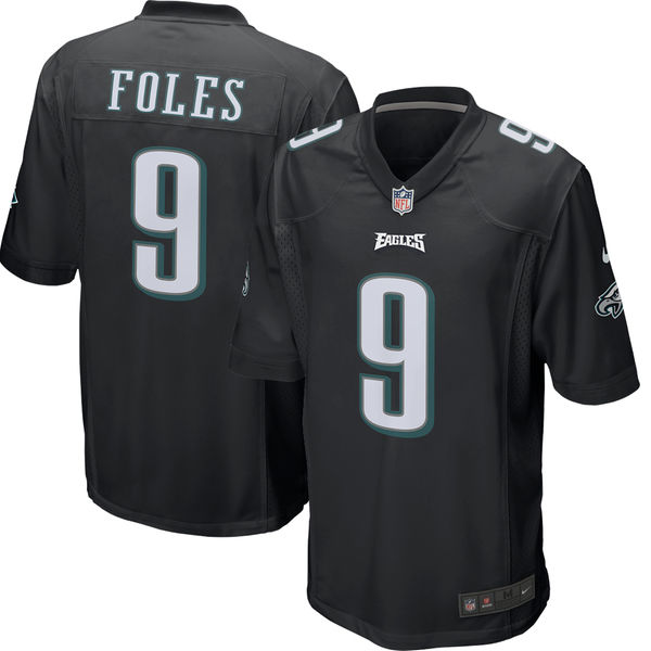 Men's Philadelphia Eagles #9 Nick Foles Black Game Event Stitched NFL Jersey