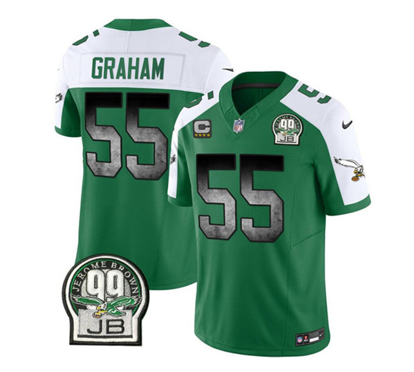 Men's Philadelphia Eagles #55 Brandon Graham Green/White 2023 F.U.S.E. With 4-star C Patch Throwback Vapor Untouchable Limited Football Stitched Jersey