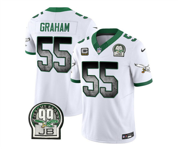 Men's Philadelphia Eagles #55 Brandon Graham White 2023 F.U.S.E. With 4-star C Patch Throwback Vapor Untouchable Limited Football Stitched Jersey