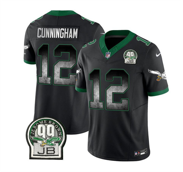 Men's Philadelphia Eagles #12 Randall Cunningham Black 2023 F.U.S.E. Throwback Vapor Untouchable Limited Football Stitched Jersey