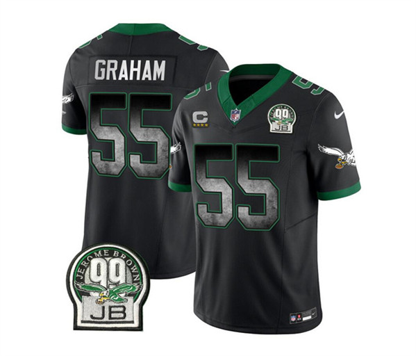Men's Philadelphia Eagles #55 Brandon Graham Black 2023 F.U.S.E. With 4-star C Patch Throwback Vapor Untouchable Limited Football Stitched Jersey
