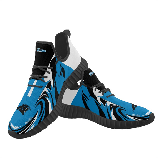 Men's Carolina Panthers Mesh Knit Sneakers/Shoes 0011