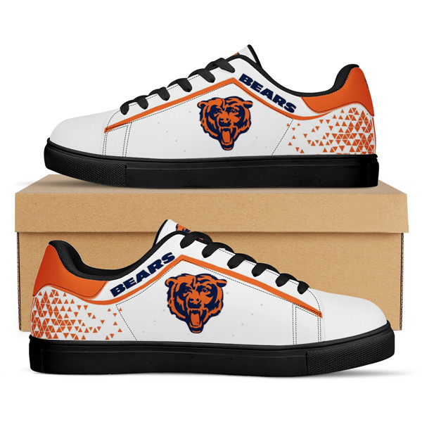 Men's Chicago Bears Low Top Leather Sneakers 001
