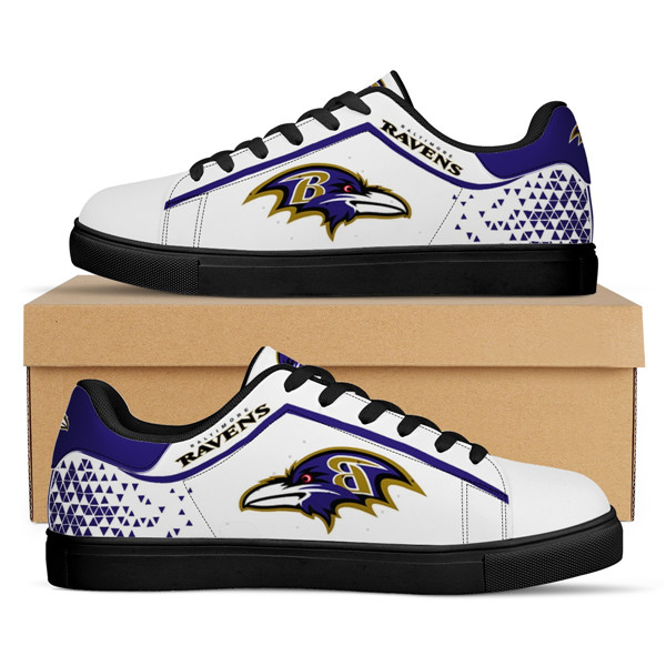 Men's Baltimore Ravens Low Top Leather Sneakers 001