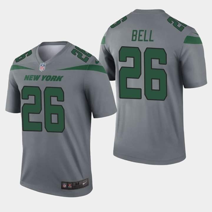 Men's New York Jets #26 Le'Veon Bell Gray Inverted Legend Jersey