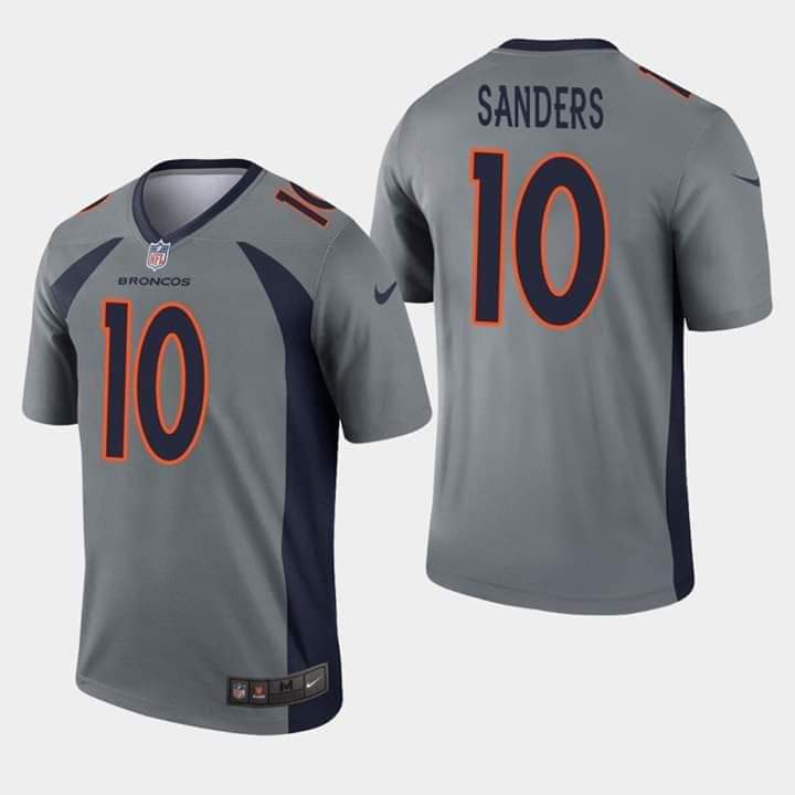 Men's Denver Broncos #10 Emmanuel Sanders Gray Inverted Legend Jersey