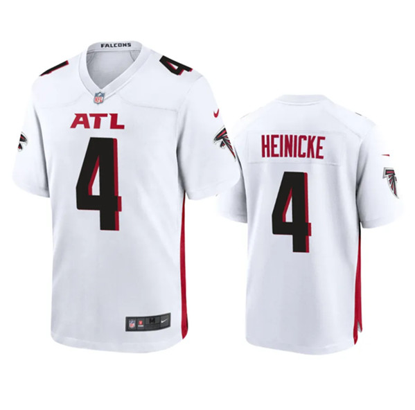 Men's Atlanta Falcons #4 Taylor Heinicke New White Football Stitched Game Jersey