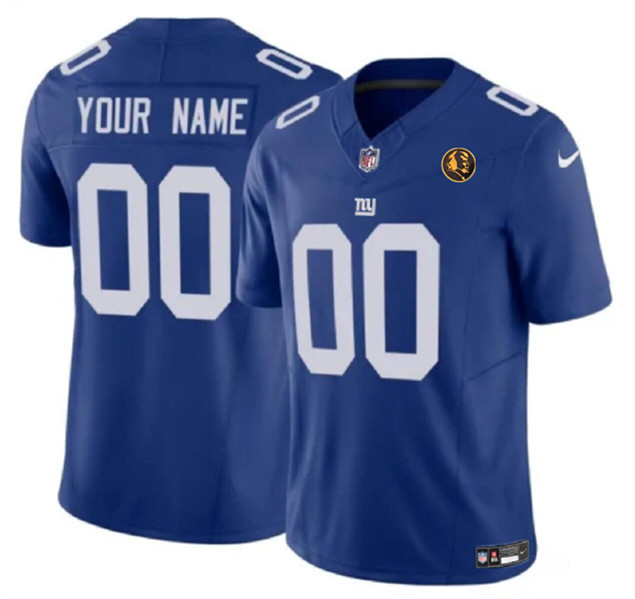 Men's New York Giants Active Player Custom Blue 2023 F.U.S.E. With John Madden Patch Vapor Limited Football Stitched Jersey