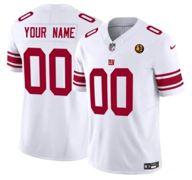 Men's New York Giants Active Player Custom White 2023 F.U.S.E. With John Madden Patch Vapor Limited Football Stitched Jersey