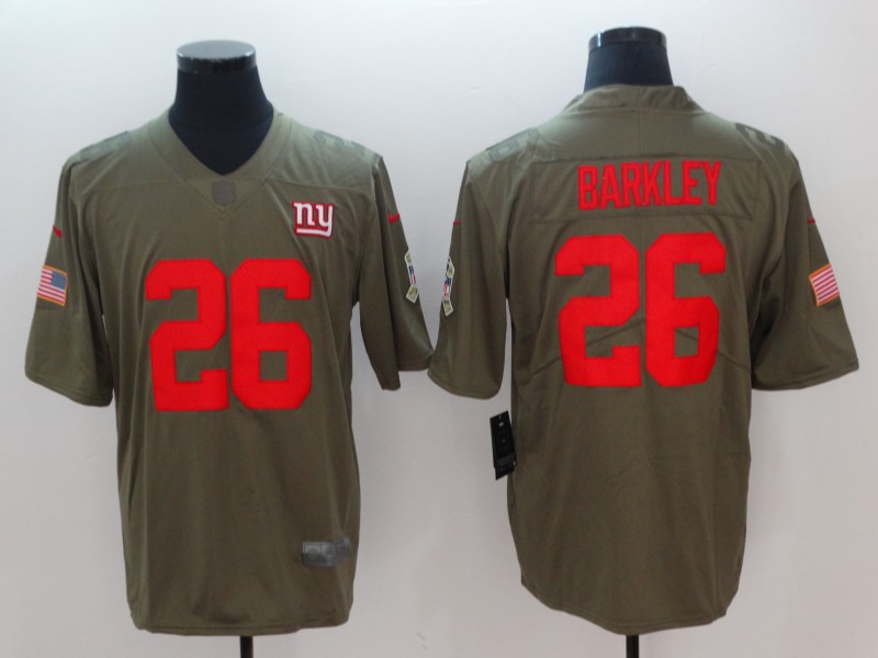 Men's New York Giants #26 Saquon Barkley Nike Olive Color Rush Vapor Untouchable Limited Stitched NFL Jersey