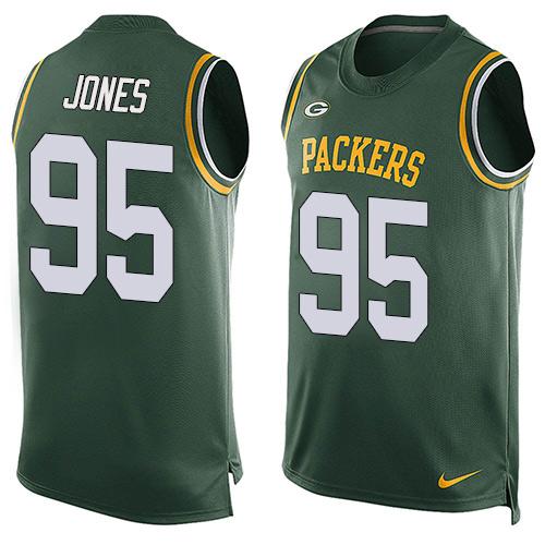 Nike Packers #95 Datone Jones Green Team Color Men's Stitched NFL Limited Tank Top Jersey