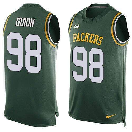 Nike Packers #98 Letroy Guion Green Team Color Men's Stitched NFL Limited Tank Top Jersey