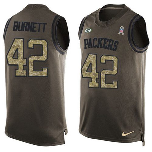 Nike Packers #42 Morgan Burnett Green Men's Stitched NFL Limited Salute To Service Tank Top Jersey