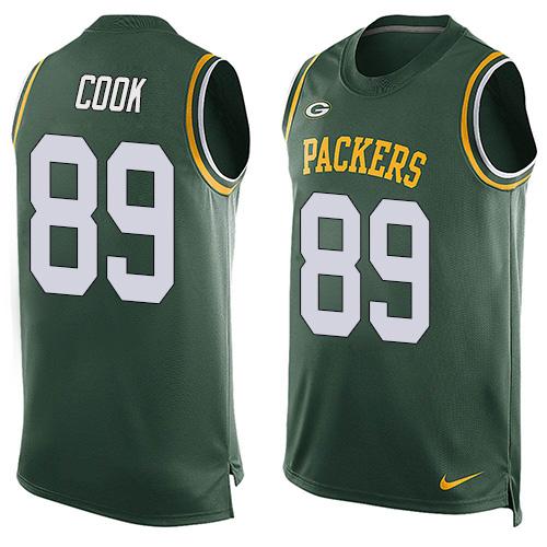 Nike Packers #89 Jared Cook Green Team Color Men's Stitched NFL Limited Tank Top Jersey