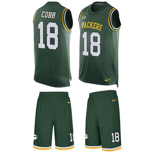 Nike Packers #18 Randall Cobb Green Team Color Men's Stitched NFL Limited Tank Top Suit Jersey