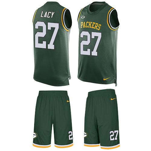 Nike Packers #27 Eddie Lacy Green Team Color Men's Stitched NFL Limited Tank Top Suit Jersey