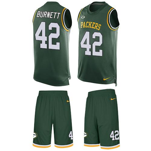 Nike Packers #42 Morgan Burnett Green Team Color Men's Stitched NFL Limited Tank Top Suit Jersey