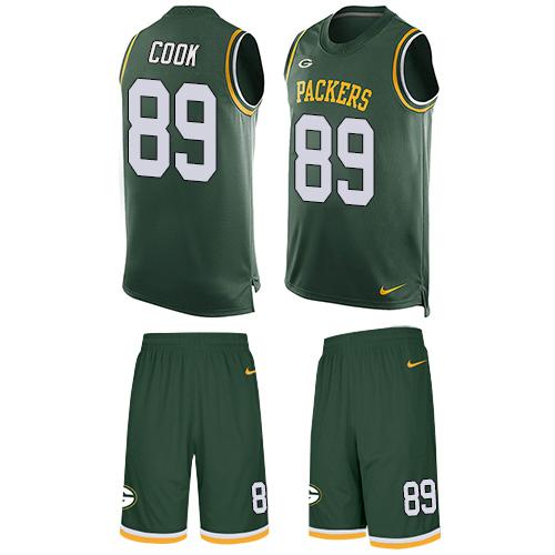 Nike Packers #89 Jared Cook Green Team Color Men's Stitched NFL Limited Tank Top Suit Jersey