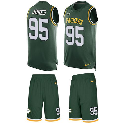 Nike Packers #95 Datone Jones Green Team Color Men's Stitched NFL Limited Tank Top Suit Jersey
