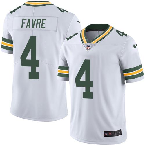Nike Packers #4 Brett Favre White Men's Stitched NFL Limited Rush Jersey