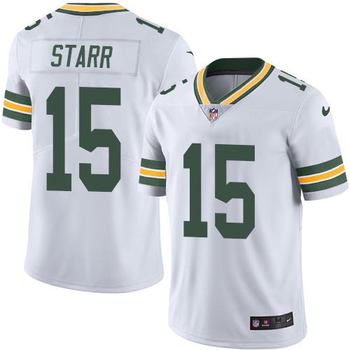 Nike Packers #15 Bart Starr White Men's Stitched NFL Limited Rush Jersey