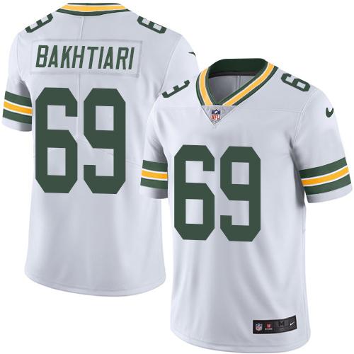 Nike Packers #69 David Bakhtiari White Men's Stitched NFL Limited Rush Jersey