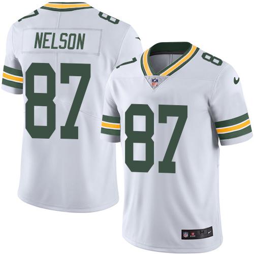 Nike Packers #87 Jordy Nelson White Men's Stitched NFL Limited Rush Jersey