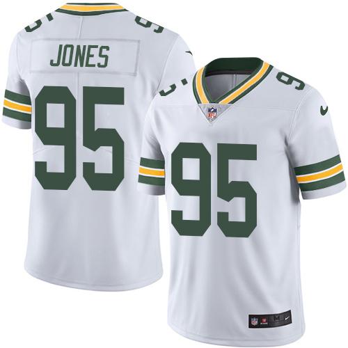 Nike Packers #95 Datone Jones White Men's Stitched NFL Limited Rush Jersey