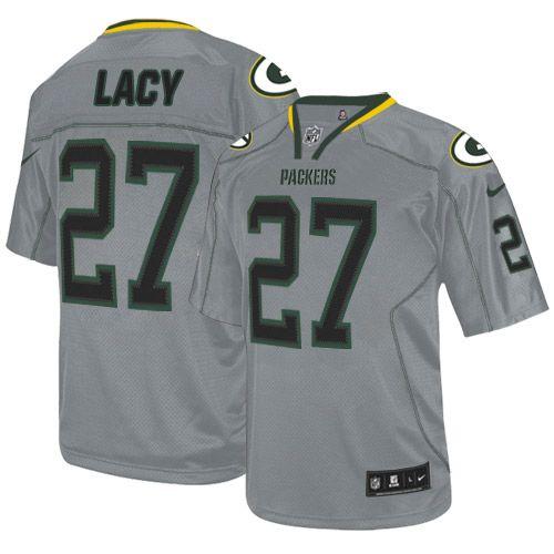 Nike Packers #27 Eddie Lacy Lights Out Grey Men's Stitched NFL Elite Jersey