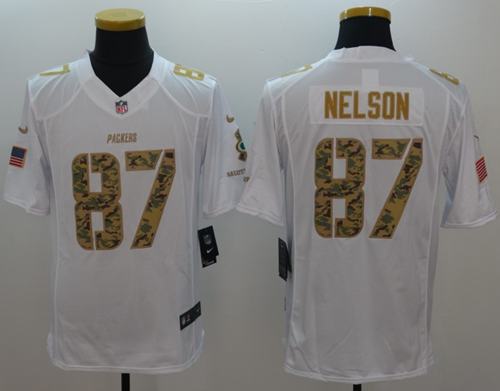 Nike Packers #87 Jordy Nelson White Men's Stitched NFL Limited Salute to Service Jersey