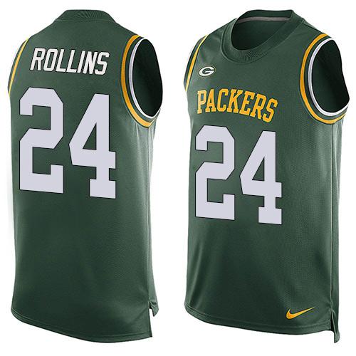 Nike Packers #24 Quinten Rollins Green Team Color Men's Stitched NFL Limited Tank Top Jersey